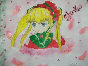 Rating: Safe Score: 0 Tags: 1girl blonde_hair blue_eyes bow bowtie flower green_bow image long_hair looking_at_viewer marker_(medium) petals photo rose rose_petals shinku solo traditional_media twintails watercolor_(medium) User: admin