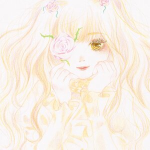 Rating: Safe Score: 0 Tags: 1girl bangs blonde_hair flower image kirakishou long_hair pink_flower pink_rose rose smile solo traditional_media white_rose yellow_eyes yellow_flower yellow_rose User: admin