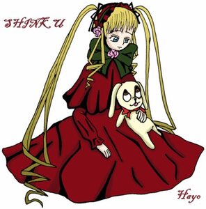 Rating: Safe Score: 0 Tags: 1girl bangs blonde_hair blue_eyes bonnet bow bowtie dog dress full_body image long_hair long_sleeves red_dress rose shinku simple_background sitting solo twintails very_long_hair white_background User: admin