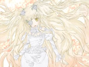 Rating: Safe Score: 0 Tags: 1girl bare_shoulders blonde_hair blue_rose dress eyepatch flower frills hair_flower image kirakishou long_hair long_sleeves rose solo very_long_hair white_dress white_rose yellow_eyes User: admin