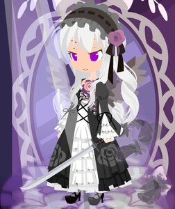 Rating: Safe Score: 0 Tags: 1girl dress flower full_body hairband image lolita_fashion lolita_hairband long_hair long_sleeves looking_at_viewer purple_eyes purple_flower solo standing suigintou sword weapon wings User: admin