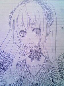 Rating: Safe Score: 0 Tags: 1girl blush dress image looking_at_viewer monochrome smile solo suigintou traditional_media upper_body User: admin