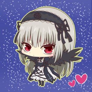 Rating: Safe Score: 0 Tags: 1girl black_dress blush chibi dress flower frills full_body hairband image long_hair long_sleeves red_eyes silver_hair solo standing suigintou wings User: admin