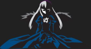 Rating: Safe Score: 0 Tags: 1girl auto_tagged dress image long_hair long_sleeves monochrome simple_background solo suigintou wings User: admin