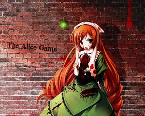 Rating: Safe Score: 0 Tags: 1girl blood blood_on_face blood_splatter blood_stain bloody_clothes bloody_hands brick_wall dress green_dress green_eyes hairband head_scarf heterochromia image long_hair orange_hair red_eyes solo suiseiseki very_long_hair yandere User: admin