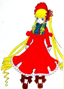 Rating: Safe Score: 0 Tags: 1girl blonde_hair blue_eyes bonnet bow bowtie dress drill_hair frills full_body image long_hair long_sleeves looking_at_viewer red_dress shinku simple_background solo standing twin_drills twintails very_long_hair white_background User: admin