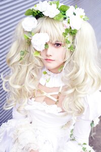 Rating: Safe Score: 0 Tags: 1girl bangs choker flower jewelry kirakishou lips long_hair looking_at_viewer necklace solo striped upper_body wavy_hair white_flower white_hair User: admin