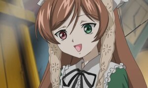 Rating: Safe Score: 0 Tags: 1girl :d black_ribbon brown_hair dress frills green_eyes head_scarf heterochromia image long_hair looking_at_viewer open_mouth red_eyes ribbon smile solo suiseiseki User: admin