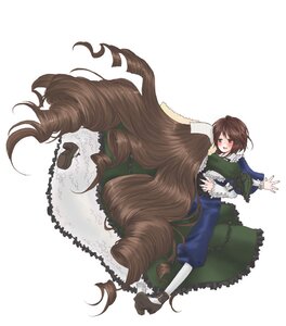 Rating: Safe Score: 0 Tags: 1boy 1girl brown_hair dress drill_hair frills green_dress hug image long_hair pair short_hair souseiseki suiseiseki very_long_hair User: admin