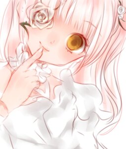 Rating: Safe Score: 0 Tags: 1girl bangs blurry blurry_foreground blush closed_mouth depth_of_field double_bun flower hair_ornament image kirakishou long_hair looking_at_viewer pink_hair pink_rose rose smile solo white_flower white_rose yellow_eyes User: admin