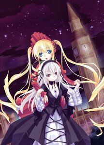 Rating: Safe Score: 0 Tags: 2girls blonde_hair blue_eyes cross dress frills gothic_lolita hairband image lolita_fashion lolita_hairband long_hair multiple_girls night pair shinku silver_hair sky smile star_(sky) starry_sky suigintou twintails very_long_hair User: admin