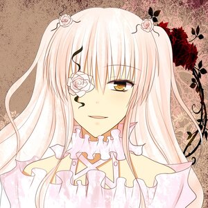 Rating: Safe Score: 0 Tags: 1girl flower hair_flower hair_ornament image kirakishou long_hair pink_hair rose smile solo thorns white_rose yellow_eyes User: admin