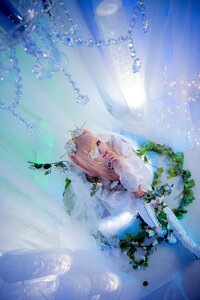 Rating: Safe Score: 0 Tags: 1girl bridal_veil brown_hair bubble dress flower kirakishou long_hair solo water wedding_dress white_dress User: admin