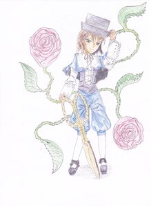 Rating: Safe Score: 0 Tags: 1girl auto_tagged brown_hair flower full_body hat image long_sleeves pants pink_flower pink_rose plant rose shoes short_hair solo souseiseki standing striped top_hat vertical_stripes vines white_legwear User: admin