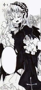 Rating: Safe Score: 0 Tags: 1girl :d closed_eyes dress frilled_sleeves frills greyscale hairband image lolita_hairband long_hair long_sleeves monochrome open_mouth smile solo sparkle suigintou traditional_media wide_sleeves wings User: admin