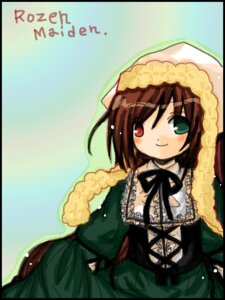 Rating: Safe Score: 0 Tags: 1girl black_border blush brown_hair collar dress frills green_dress green_eyes head_scarf heterochromia image letterboxed long_sleeves looking_at_viewer red_eyes smile solo suiseiseki User: admin