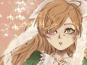 Rating: Safe Score: 0 Tags: 1girl green_eyes image lips long_hair looking_at_viewer solo sparkle star_(symbol) suiseiseki User: admin