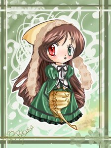 Rating: Safe Score: 0 Tags: 1girl blush brown_hair chibi dress frills green_dress green_eyes head_scarf heterochromia image long_hair long_sleeves looking_at_viewer red_eyes solo standing suiseiseki very_long_hair watering_can User: admin