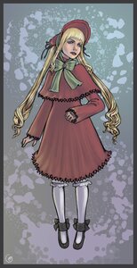 Rating: Safe Score: 0 Tags: 1girl blonde_hair bloomers blue_eyes bonnet bow bowtie capelet dress full_body green_bow image long_hair long_sleeves looking_at_viewer pantyhose shinku shoes solo standing twintails very_long_hair white_legwear User: admin