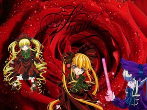Rating: Safe Score: 0 Tags: blonde_hair blue_eyes bonnet bow cane dress drill_hair flower green_bow image long_hair long_sleeves looking_at_viewer multiple_girls red_dress rose shinku sidelocks solo twintails very_long_hair User: admin