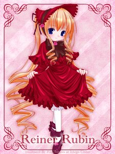 Rating: Safe Score: 0 Tags: 1girl blonde_hair bloomers blue_eyes blush bonnet bow bowtie character_name copyright_name dress drill_hair frills full_body image long_hair long_sleeves looking_at_viewer pantyhose pink_background red_dress ringlets rose shinku shoes smile solo standing twin_drills twintails very_long_hair white_legwear User: admin