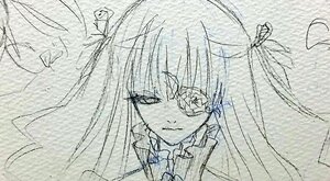 Rating: Safe Score: 0 Tags: 1girl bangs barasuishou closed_mouth eyebrows_visible_through_hair hair_ribbon image long_hair looking_at_viewer monochrome ribbon sketch solo traditional_media User: admin