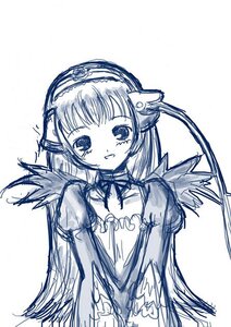 Rating: Safe Score: 0 Tags: 1girl :d artist_request blue_theme blush chii chobits dress image long_hair long_sleeves looking_at_viewer monochrome parody robot_ears rozen_maiden rozen_maiden_traumend simple_background smile solo suigintou tanaka_rie upper_body v_arms voice_actor_connection white_background wings User: admin