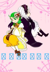 Rating: Safe Score: 0 Tags: 2girls back-to-back bloomers boots dress frills green_eyes green_hair image kanaria long_hair long_sleeves multiple_girls pair short_hair suigintou white_hair User: admin