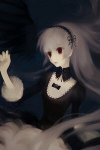 Rating: Safe Score: 0 Tags: 1girl bangs black_dress black_ribbon bow detached_collar dress frills gothic_lolita hairband image lolita_fashion long_hair long_sleeves red_eyes ribbon silver_hair solo suigintou very_long_hair wings User: admin