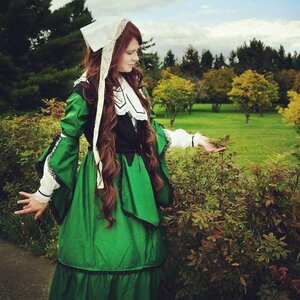 Rating: Safe Score: 0 Tags: 1girl brown_hair closed_eyes day dress flower grass green_dress long_hair long_sleeves outdoors solo suiseiseki tree very_long_hair User: admin