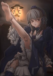 Rating: Safe Score: 0 Tags: 1girl bad_id bad_pixiv_id barefoot bloomers brown_eyes chakabo doll_joints dress feet foreshortening frills hairband highres image joints kneehighs lantern legs legs_up long_hair long_sleeves long_toenails photoshop_(medium) rozen_maiden silver_hair sitting soles solo solo_kneehigh suigintou toenails toes underwear wings User: admin