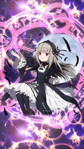 Rating: Safe Score: 0 Tags: 1girl black_legwear black_ribbon black_wings dress feathers frilled_sleeves frills gothic_lolita hairband image lolita_fashion long_hair long_sleeves looking_at_viewer magic_circle red_eyes ribbon silver_hair solo suigintou wings User: admin