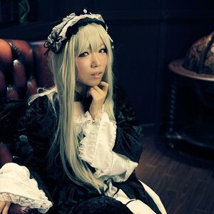 Rating: Safe Score: 0 Tags: 1girl blonde_hair doll_joints dress frills gothic gothic_lolita lace lips lolita_fashion lolita_hairband long_hair realistic solo suigintou upper_body User: admin