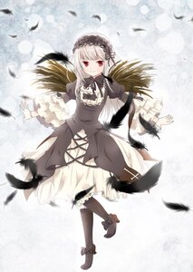 Rating: Safe Score: 0 Tags: 1girl bird black_feathers black_wings crow dove dress feathered_wings feathers flock flying frilled_sleeves frills full_body hairband image lolita_fashion lolita_hairband long_hair long_sleeves looking_at_viewer motion_blur red_eyes ribbon seagull silver_hair smile solo suigintou white_feathers wings User: admin