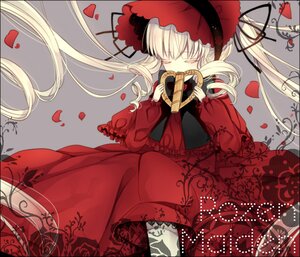 Rating: Safe Score: 0 Tags: 1girl blonde_hair bonnet closed_eyes dress flower image long_hair long_sleeves petals red_dress rose rose_petals shinku solo twintails very_long_hair User: admin