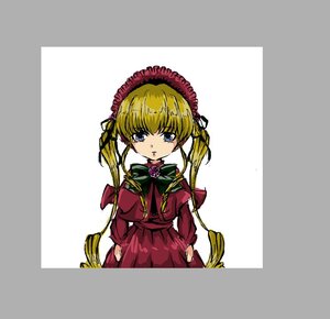 Rating: Safe Score: 0 Tags: 1girl blonde_hair blue_eyes bonnet bow bowtie capelet dress flower image long_hair long_sleeves looking_at_viewer red_dress rose shinku simple_background solo striped twintails User: admin