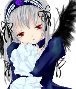 Rating: Safe Score: 0 Tags: 1girl bangs black_ribbon black_wings dress flower frills hairband image juliet_sleeves long_hair long_sleeves looking_at_viewer red_eyes ribbon rose silver_hair simple_background solo suigintou upper_body white_background wings User: admin