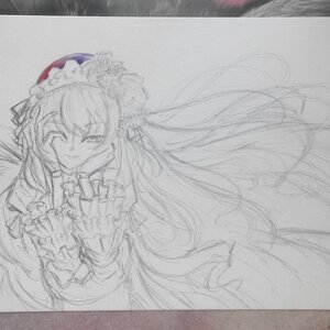 Rating: Safe Score: 0 Tags: 1girl dress flower frills greyscale hairband image long_hair long_sleeves looking_at_viewer monochrome rose sketch smile solo suigintou traditional_media very_long_hair User: admin