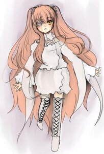 Rating: Safe Score: 0 Tags: 1girl boots cross-laced_footwear dress eyepatch full_body hair_ornament image kirakishou knee_boots long_hair long_sleeves pink_hair solo striped very_long_hair white_dress yellow_eyes User: admin