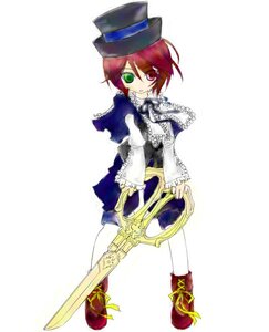 Rating: Safe Score: 0 Tags: 1girl bow dress frills full_body green_eyes hat heterochromia image long_sleeves looking_at_viewer pantyhose red_eyes short_hair simple_background solo souseiseki standing top_hat weapon white_background white_legwear User: admin