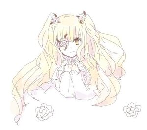 Rating: Safe Score: 0 Tags: 1girl blonde_hair dress flower hair_ornament image kirakishou long_hair long_sleeves looking_at_viewer rose simple_background sketch smile solo striped striped_background two_side_up vertical_stripes yellow_eyes User: admin