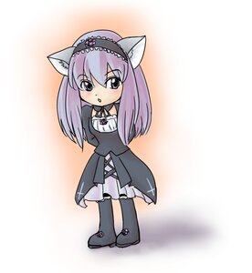 Rating: Safe Score: 0 Tags: 1girl animal_ears cat_ears chibi dress full_body hairband image lolita_fashion long_hair long_sleeves purple_hair solo standing suigintou User: admin