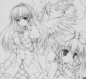 Rating: Safe Score: 0 Tags: 2girls blush dress drill_hair frills greyscale hairband hands_on_own_chest hat image long_hair long_sleeves looking_at_viewer monochrome multiple_girls pair shinku suigintou suiseiseki top_hat twin_drills very_long_hair User: admin