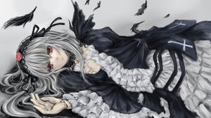 Rating: Safe Score: 0 Tags: 1girl black_dress black_feathers black_ribbon black_wings dress feathers flower frilled_sleeves frills gothic_lolita hairband image lolita_fashion long_hair long_sleeves looking_at_viewer red_eyes ribbon rose silver_hair solo suigintou wings User: admin