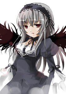 Rating: Safe Score: 0 Tags: 1girl bangs black_dress black_ribbon black_wings detached_collar dress feathered_wings feathers flower frills hairband image juliet_sleeves long_hair long_sleeves looking_at_viewer puffy_sleeves red_eyes ribbon silver_hair simple_background solo suigintou white_background wings User: admin