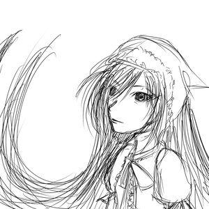 Rating: Safe Score: 0 Tags: 1girl bare_shoulders closed_mouth greyscale image long_hair looking_at_viewer monochrome simple_background sketch solo suiseiseki upper_body white_background User: admin