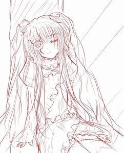 Rating: Safe Score: 0 Tags: 1girl dress frills image kirakishou long_hair monochrome sketch solo two_side_up very_long_hair User: admin