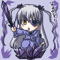 Rating: Safe Score: 0 Tags: 1girl barasuishou chibi dress full_body hair_ribbon image long_hair long_sleeves open_mouth ribbon silver_hair simple_background solo very_long_hair yellow_eyes User: admin