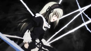 Rating: Safe Score: 0 Tags: 1girl black_dress dress frills hairband holding holding_sword holding_weapon image long_hair long_sleeves puffy_sleeves red_eyes solo suigintou sword weapon wings User: admin