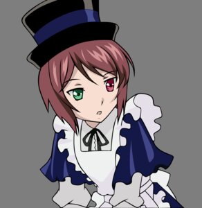 Rating: Safe Score: 0 Tags: 1girl :o apron blue_dress brown_hair dress frills green_eyes hat heterochromia image looking_at_viewer open_mouth red_eyes ribbon short_hair solo souseiseki suiseiseki top_hat transparent_background User: admin